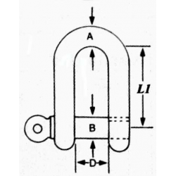D-schackel rostfritt stål A2 AISI304 - 1