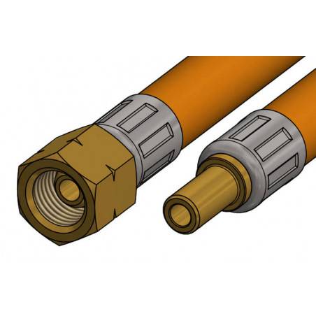 Gasslange 0,6m,1/4" omløber t/8mm studs