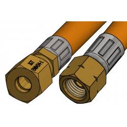 Gasslange 0,6m, 1/4" og 8mm rørtilslutning