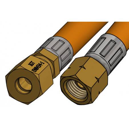 Gasslang 0,6 m, 1/4" och 8 mm röranslutning