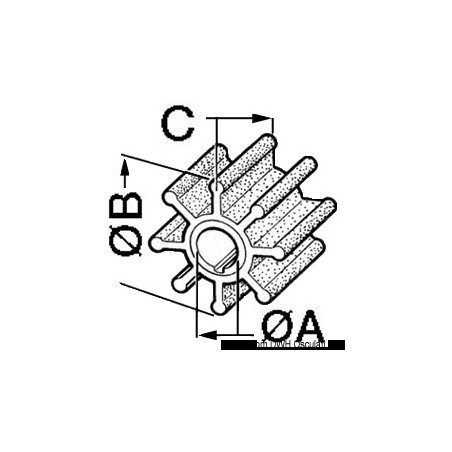 Impel för Yanmar org. 128990-42200 - 2