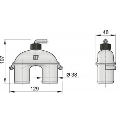 VETUS anti syphon device with 38 mm hose