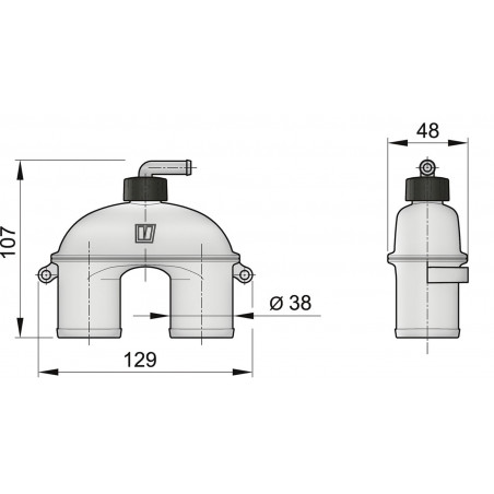 VETUS anti syphon device with 38 mm hose