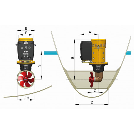 VETUS bogpropeller 125 kgf, 12 Volt