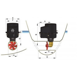 Bow-Thruster 25kgf 12V tunnel 110mm IP