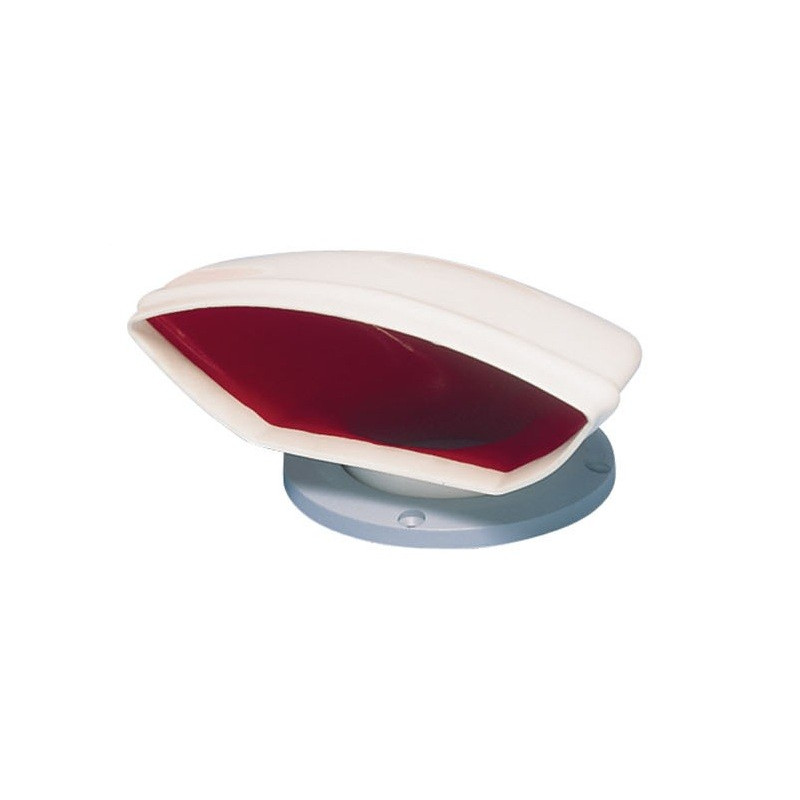 VETUS cowl ventilator DONALD S, 75 mm, white PVC, red interior