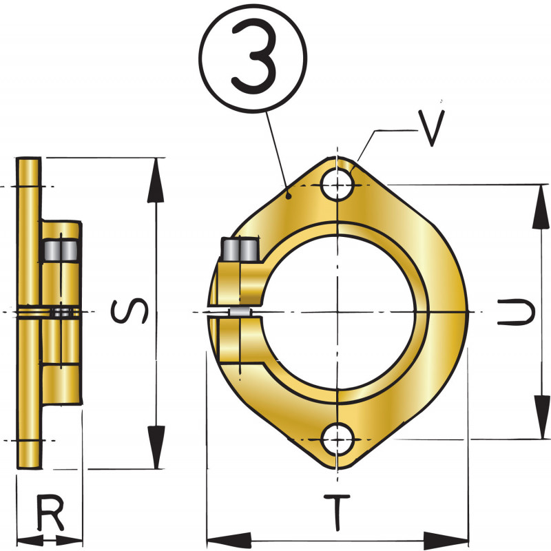 Mounting flange for stern