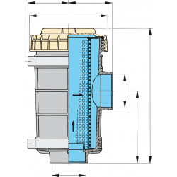 VETUS kylvattenfilter typ 1320, med G 2½ / 63 mm anslutningar