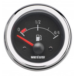 VETUS fuel level indicator, black, 12 Volt, cut-out size 52mm