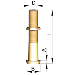 VETUS bronze rudder gland, 30 mm, length 275 mm