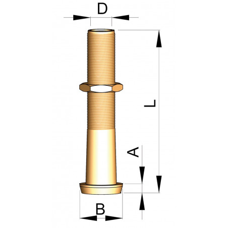 VETUS bronze rudder gland, 40 mm, length 305 mm