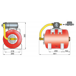 VETUS pressurized water system, 12 Volt, with 19 litre tank