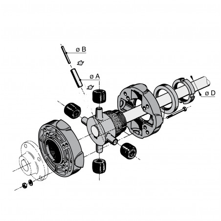 Flexibel koppling typ 6, axel 35 mm