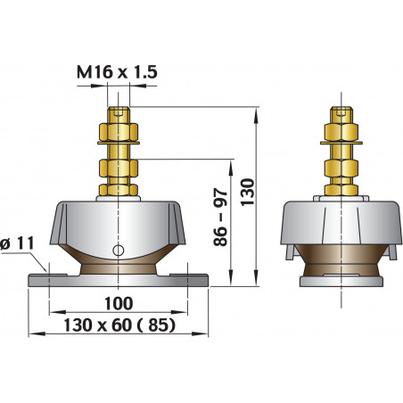 Flexibelt motorfäste typ K40