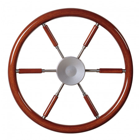 VETUS steering wheel with mahogany rim and spokes, 550 mm - 21"