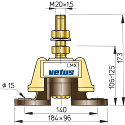 VETUS flexibelt motorfäste typ LMX340