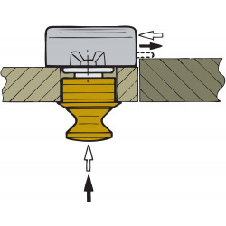 Plastic lock with brass plated push-button