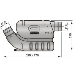 VETUS waterlock for long exhaust systems, type LSL, 60 mm