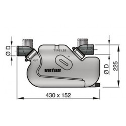 VETUS waterlock for long exhaust systems, type LSS, 40 mm