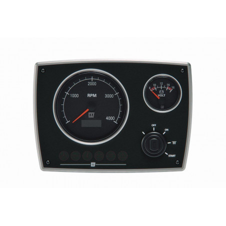 Snygg motorpanel i aluminium, 12 volt (0-4000 rpm)