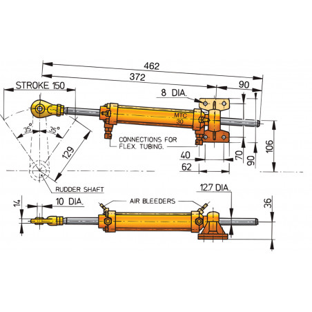 VETUS hydraulcylinder för 8 mm rör