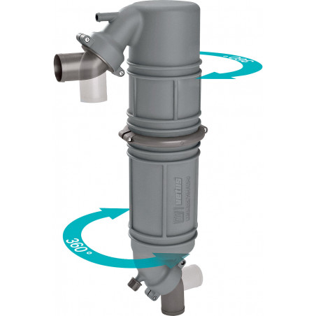 VETUS ljuddämpare / svanhals typ NLPG, 45 mm slanganslutningar