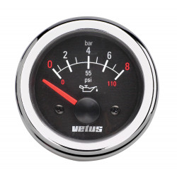 VETUS oil pressure gauge, black, 12 Volt, cut-out size 52mm