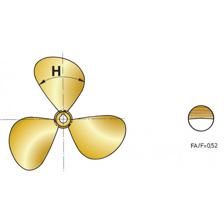 VETUS 3-bladig propeller P3B, 12" x 16", vänsterhänt