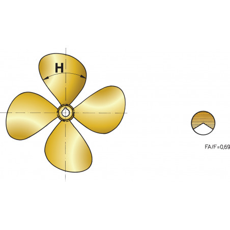 VETUS 4-bladig propeller P4E, 23" x 29", högerhänt