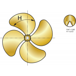 VETUS 4-bladig propeller P4G, 19" x 22", högerhänt