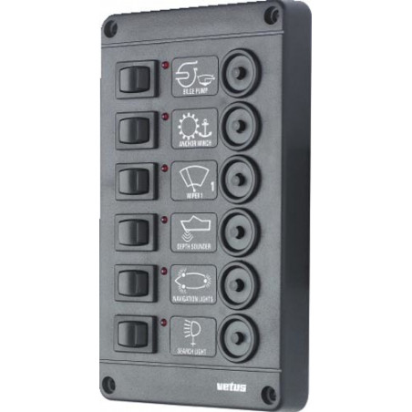 Switch panel type P6, 12 Volt