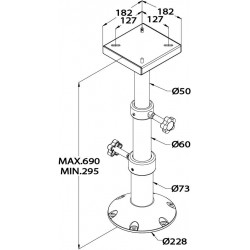 Telescopic pedestal