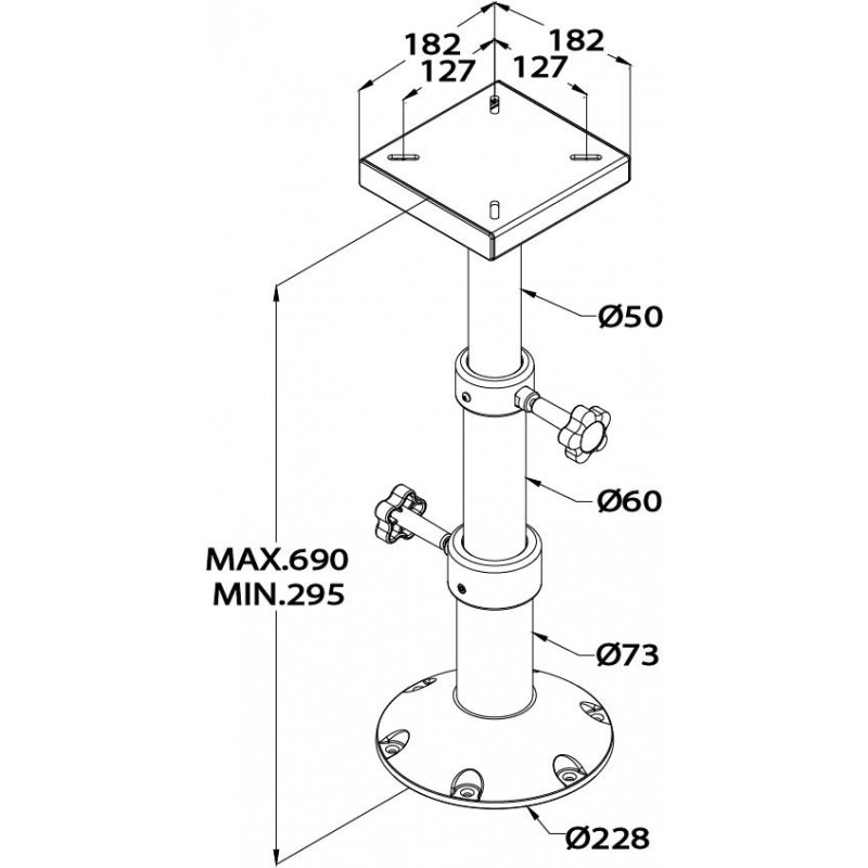 Telescopic pedestal