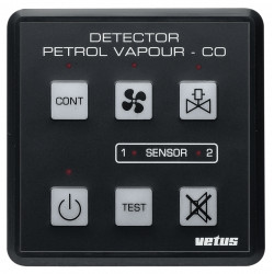 VETUS bensinångor- och kolmonoxiddetektor 12/24 Volt, inkl. sensor