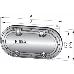 VETUS porthole, S/S (AISI 316), A I, utskärningsstorlek 366 mm, inkl. myggnät