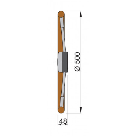 VETUS-ratt med polyuretankant, 500 mm