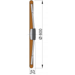 VETUS-ratt med polyuretankant, 600 mm