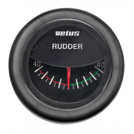 VETUS rudder position indicator, black, 12/24 V, cut-out size 52mm