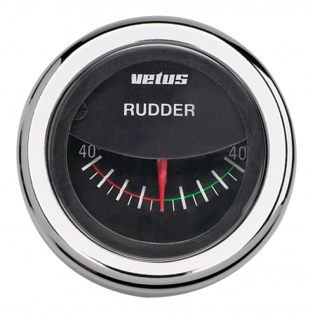 VETUS rudder position indicator, black, 12/24 V, cut-out size 52mm