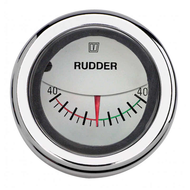 VETUS rudder position indicator, white, 12/24 V, cut-out size 52mm