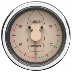 VETUS rudder position indicator, cream, 12/24 V, cut-out size 107mm