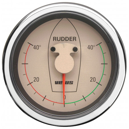 VETUS rudder position indicator, cream, 12/24 V, cut-out size 107mm