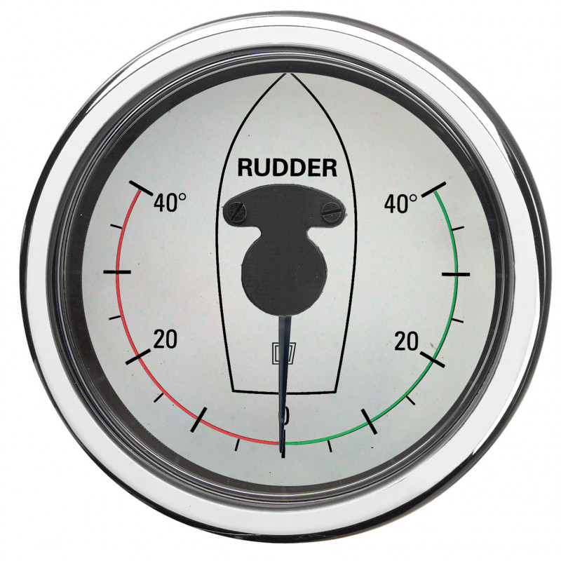 VETUS rudder position indicator, white, 12/24 V, cut-out size 107mm