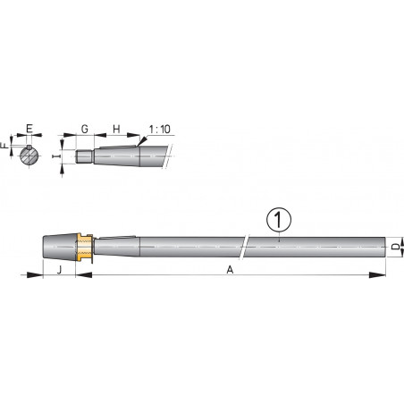 Stainless steel shaft 25 mm, length 2000 mm