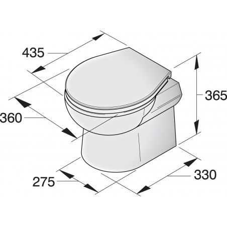 Toalett typ SMTO, 12 V