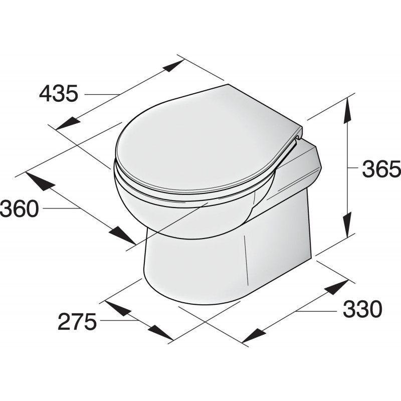 Toalett typ SMTO2S12, 12 V