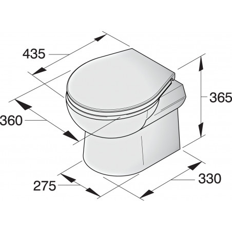 Toilet type SMTO2S24, 24V