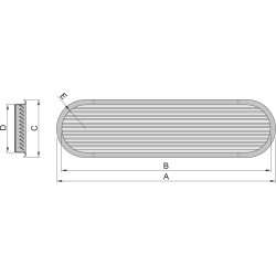 VETUS lamellförsedd luftintagslucka SSV 70, AISI 316/aluminium