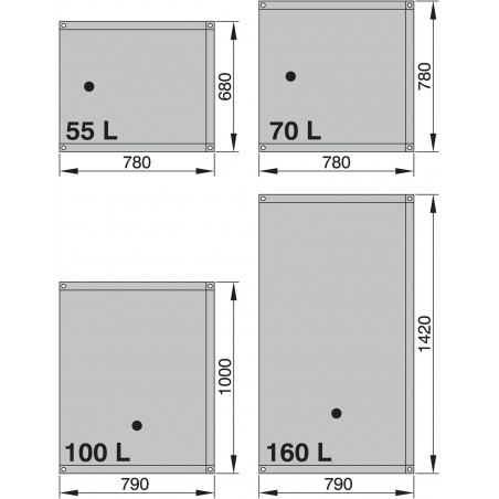 VETUS flexibel spillvattentank 70 liter