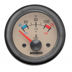 VETUS water temperature gauge, cream, 24 Volt, cut-out size 52mm